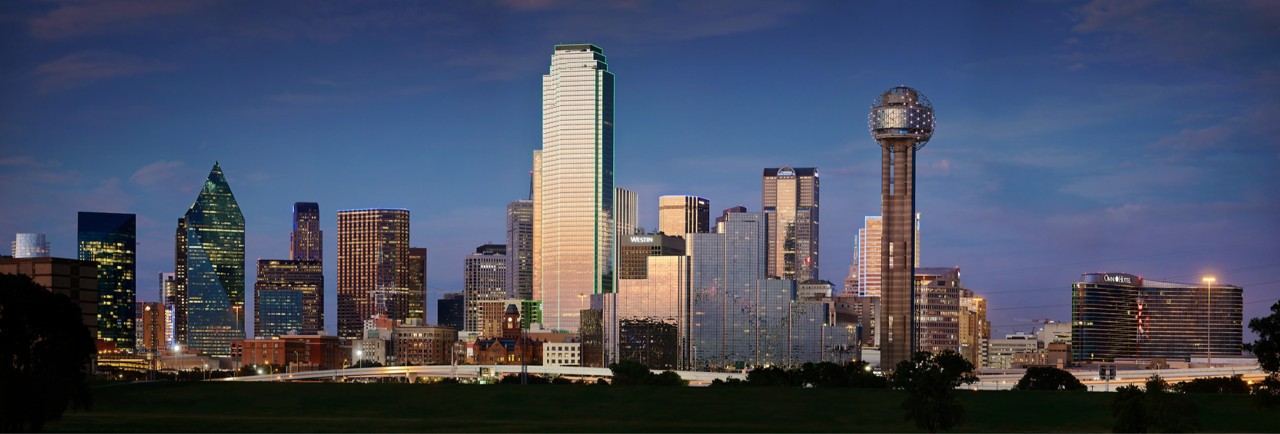 Dallas skyline at night